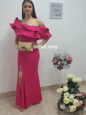 Vestido largo Volantes
